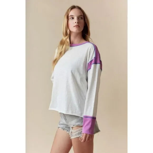 Fantastic Fawn Magenta Stasia Open Range Oversized Crossed Back Top - Picture 2 of 4